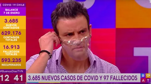 Gonzalo Ramírez en medio de su contundente intervención en el Buenos Días a Todos, por las fiestas en Cachagua.