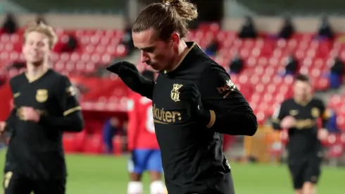 Antoine Griezmann festeja el primer gol ante el Granada