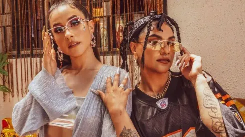 Flor de Rap y Denise Rosenthal en la portada del sencillo "Bailalo Mujer".