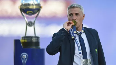 Hernán Crespo luego de ganar la Copa Sudamericana
