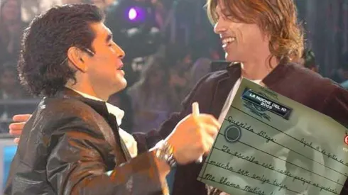 Matías Almeyda y su carta escrita cuando niño a Maradona.