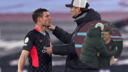 La curiosa escena entre Milner y Jürgen Klopp en el partido del Liverpool.
