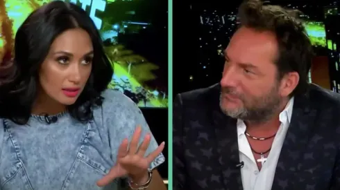 Pamela Díaz y Daniel Fuenzalida en el panel de "Me Late Prime".