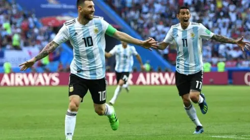 Ángel Di María junto a Lionel Messi en la selección argentina