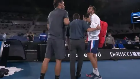 Fognini y Caruso discutiendo tras el partido
