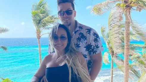 Nano Calderón junto a Rebeca Naranjo en sus vacaciones en el Caribe.