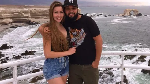 Araceli Díaz junto a Sebastián "Cangri" Leiva, en La Portada de Antofagasta.