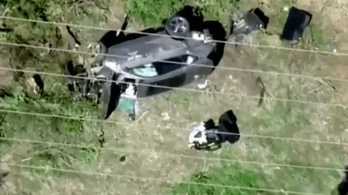 Así quedó el auto de Tiger Woods tras el accidente