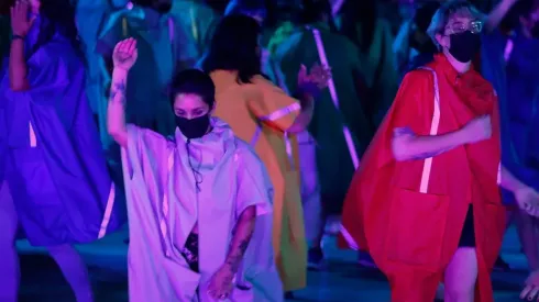 LasTesis en su intervención "Resistencia", presentada en Renca.