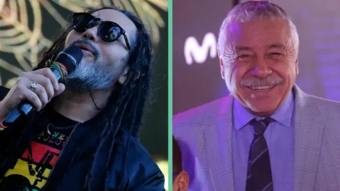 Quique Neira y un sonriente Carlos Caszely.