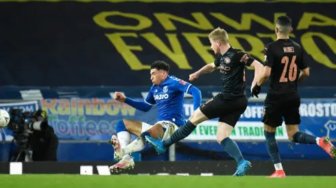 Kevin De Bruyne marcó el segundo gol del Manchester City ante el Everton.