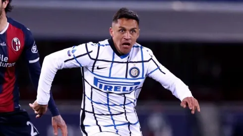 Alexis Sánchez ingresó en los minutos finales del triunfo del Inter contra Bologna.