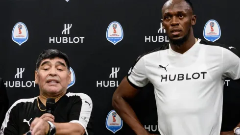 Usain Bolt siempre soñó con estar en el olimpo de estrellas mundiales como Diego Maradona