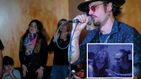 Giannina mira atentamente a Daniel Osvaldo, ex Boca Juniors