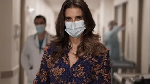 María Luisa Godoy en las grabaciones de Héroes de Hoy, de TVN.