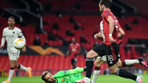 Fernandes anotó luego de una tremenda jugada de Pogba y Cavani