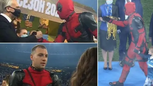 El delantero ruso festejó el tricampeonato de manera muy particular.