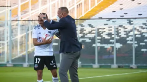 Gabriel Suazo y Rafael Dudamel en su intercambio en el Superclásico.