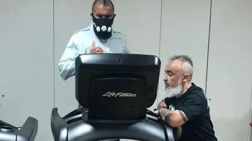 Vidal entrenando junto a su PF Juan Carlos Ramírez