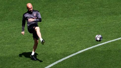 Pep entrena en la previa a la final de la Champions