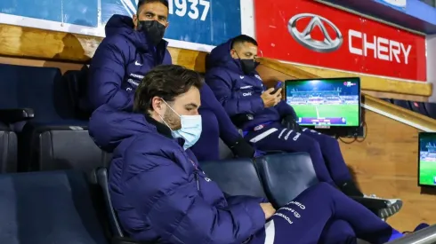 Ben Brereton con Claudio Bravo y Alexis Sánchez en el palco de San Carlos de Apoquindo.