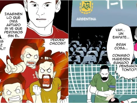 La Roja saca pica a Vidal en notable cómic del empate en Argentina