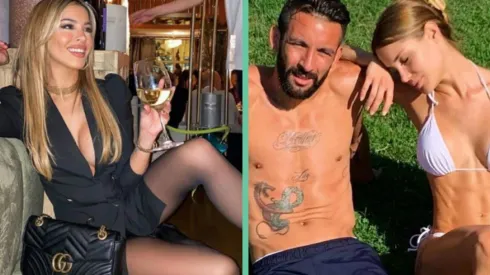 Orina Marzoli junto a un recuerdo de Mauricio Isla y Gala Caldirola en sus buenos tiempos.