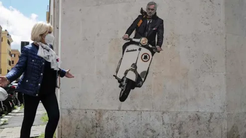 El graffiti de Mourinho antes de ser vandalizado