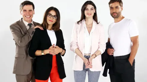 Álvaro Espinoza, Ignacia Baeza, Paloma Moreno y Álvaro Gómez, parte del elenco de La Torre de Mabel.