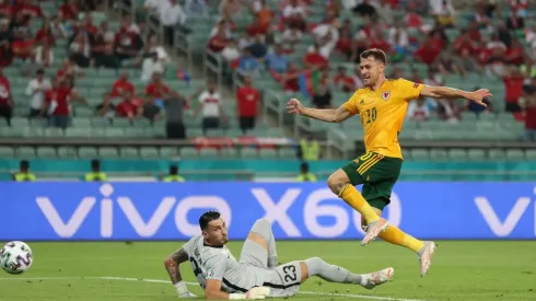Aaron Ramsey marcó el primer gol de Gales ante Turquía.