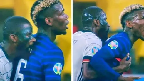 El momento en que Rudiger pone sus dientes en la espalda de Pogba
