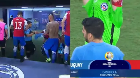 ¡Déjate una, Lucho! Suárez se llevó las camisetas de Bravo y Vidal.