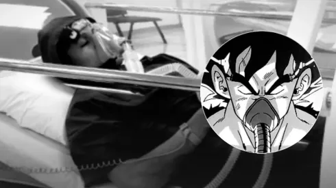 Alexis dentro de la cámara hiperbárica como Goku