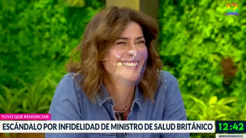 Tonka Tomicic en el set de Bienvenidos.