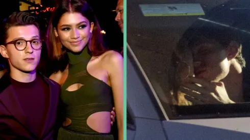 Tom Holland y Zendaya en un evento social y en la escena que fueron captados besándose.