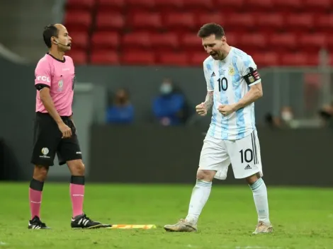 El inédito festejo de Lionel Messi contra Yerry Mina