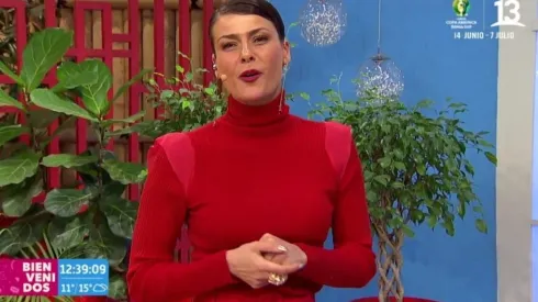 Tonka Tomicic en el set de Bienvenidos, de Canal 13.