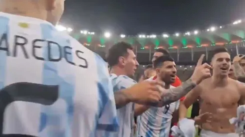 Messi diciéndole que no a De Paul