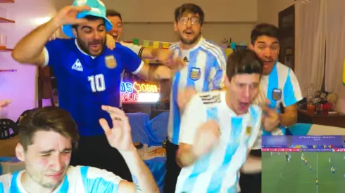 La alegría de Los Displicentes tras el pitazo final que coronó a Argentina como campeón