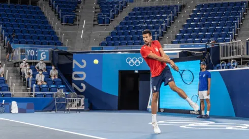 Nole entrenando en Tokio 2020