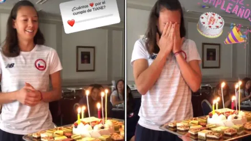 Christiane Endler celebró su cumpleaños en medio la concentración.