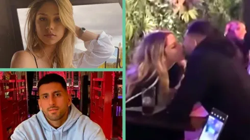 El beso que confirma la relación entre Constanza Ríos y Guillermo Maripán.