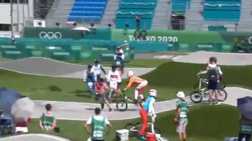 El momento del accidente en el BMX