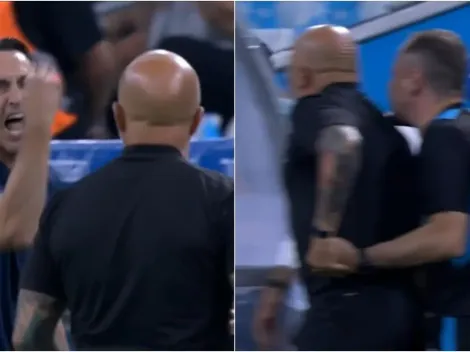 Amistoso caliente: Sampaoli casi se agarra a combos