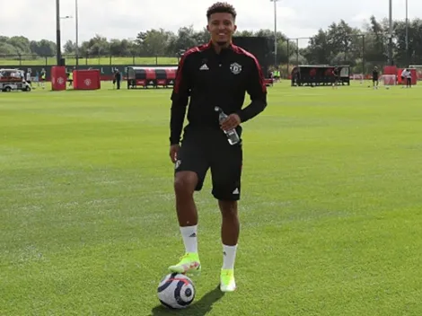 Sancho brilla en su primera práctica junto al United