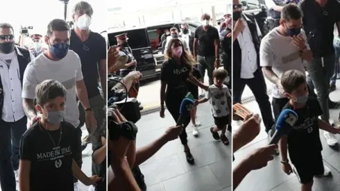 Messi abordó un avión a Francia esta mañana junto a su esposa, hijos y padre.