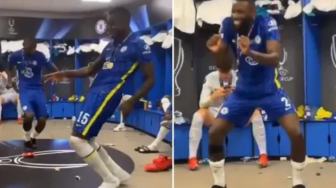 Zouma y Rudiger celebrando el título de la Supercopa