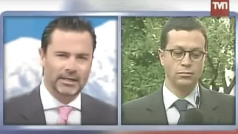 Felipe Camiroaga al aire enfrentando al misnitro Rodrigo Hinzpeter.