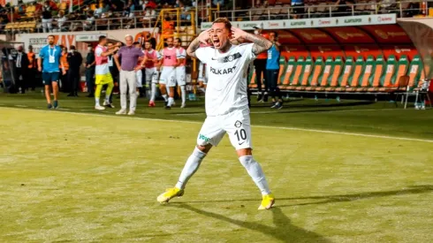 Martín Rodríguez festejando su gol en la goleada del Altay Spor.