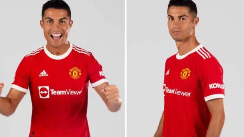 Cristiano Ronaldo posó con la camiseta de los diablos rojos